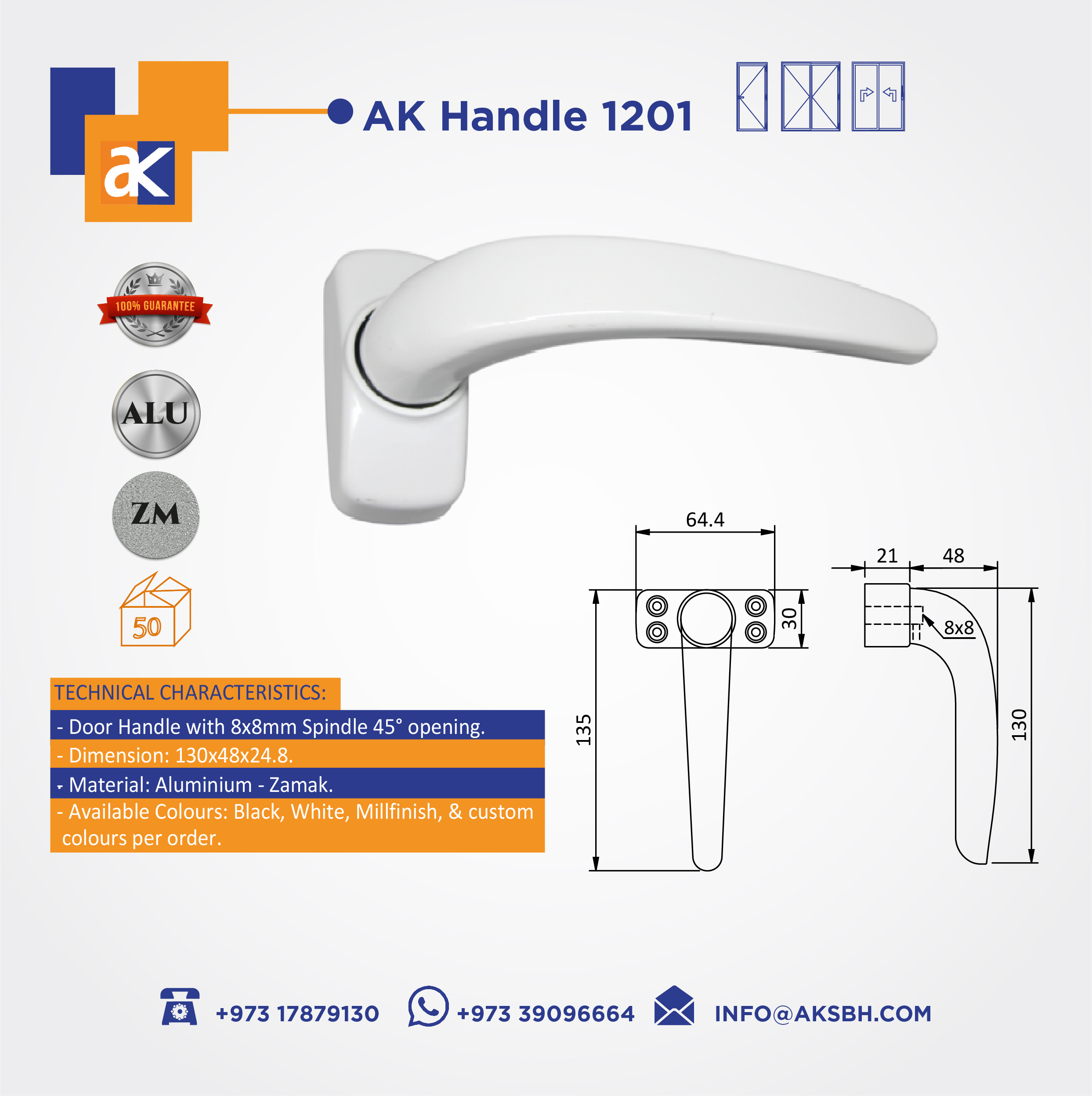 Buy Ak Door Handle - New Online | Construction Finishes | Qetaat.com